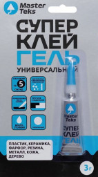 Гель супер-клей цианакрилатный универсальный 3 мл прозрачный MasterTeks