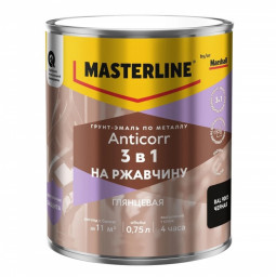 Грунт-эмаль Masterline Anticorr RAL9005 Черная 0,75л