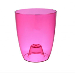 Кашпо пластиковое для орхидей 2,4л Орхидея розовый прозрачный М 3149