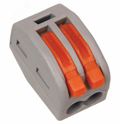 Клемма MAX СМК 222-412 с рычагом 2 отверстия 4 мм² серая 4 шт в упаковке