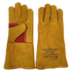 Краги спилковые WS желто-красные 