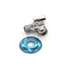 Кран шаровый HLV для подкл. сантехприборов, угловой НР 1/2"х3/4" с отражателем