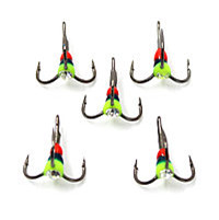Крючок  тройник светофор Namazu с каплей и камнем, размер 8 (INT), цвет RW (5 шт.)/800/