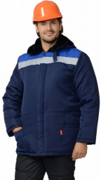 Куртка зимняя мужская БРИГАДИР темно-синяя/васильковая