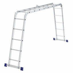 Лестница шарнирная алюминиевая, 2 х 4 + 2 х 5, Сибртех
