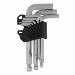 Набор ключей имбусовых, HEX, 2-12 мм, CrV, 9 шт., с шаром Сибртех