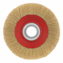 Щетка для точила, 200 мм, посадка 32 мм, плоская, латунированная витая проволока Matrix