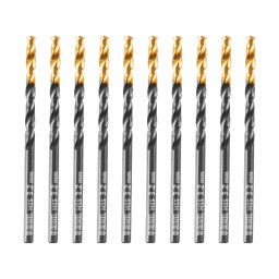 Сверло по металлу, 3,2 мм, HSS-Tin, Golden Tip, 10 шт. Denzel