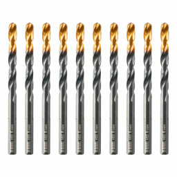 Сверло по металлу, 6 мм, HSS-Tin, Golden Tip, 10 шт. Denzel
